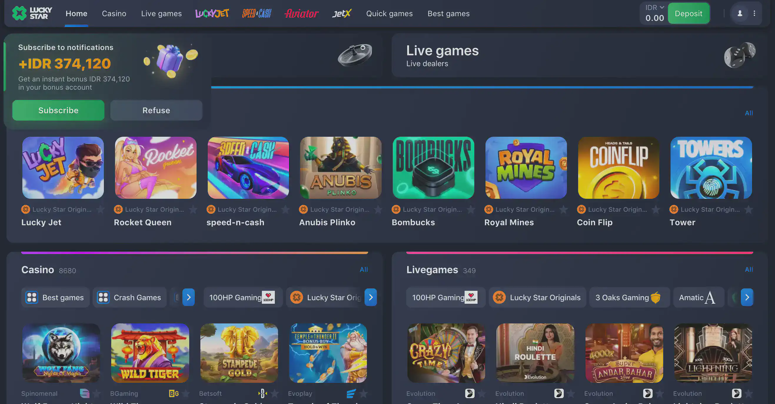 Lucky Star games